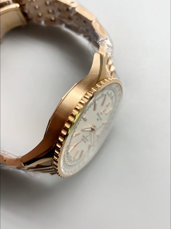 Breitling Navitimer, white dial, rose gold bracelet, model R17329F41G1R1 (1:1 Super Clone)