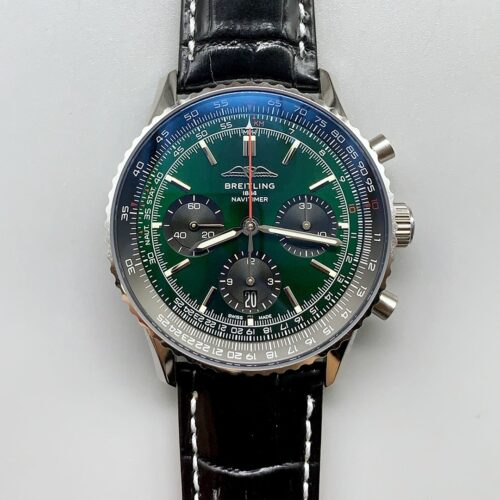Breitling Navitimer B01 Chronograph 43 Green Dial – 904L Steel Casing (1;1Super Clone)