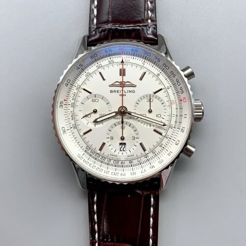 Breitling Navitimer B01 Chronograph 43 White Dial – 904L Steel Casing (1;1Super Clone)