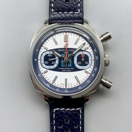Breitling Top Time Chronograph Blue Leather Strap Watch(1;1Super Clone)