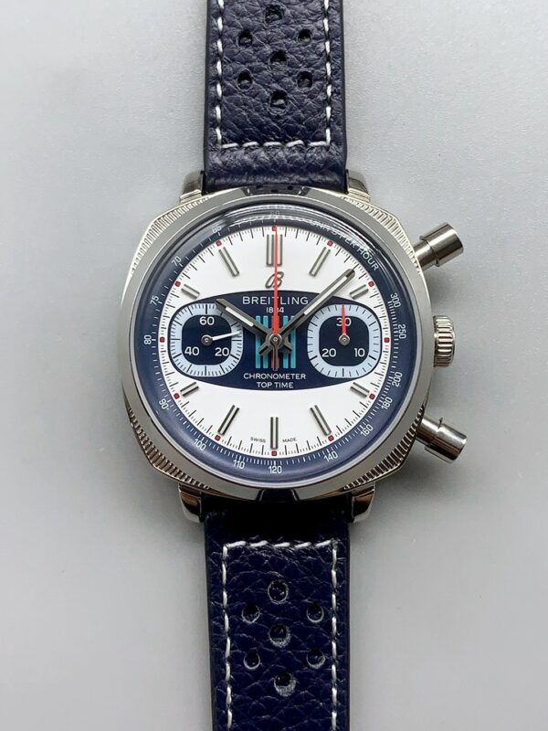 Breitling Top Time Chronograph Blue Leather Strap Watch(1;1Super Clone)