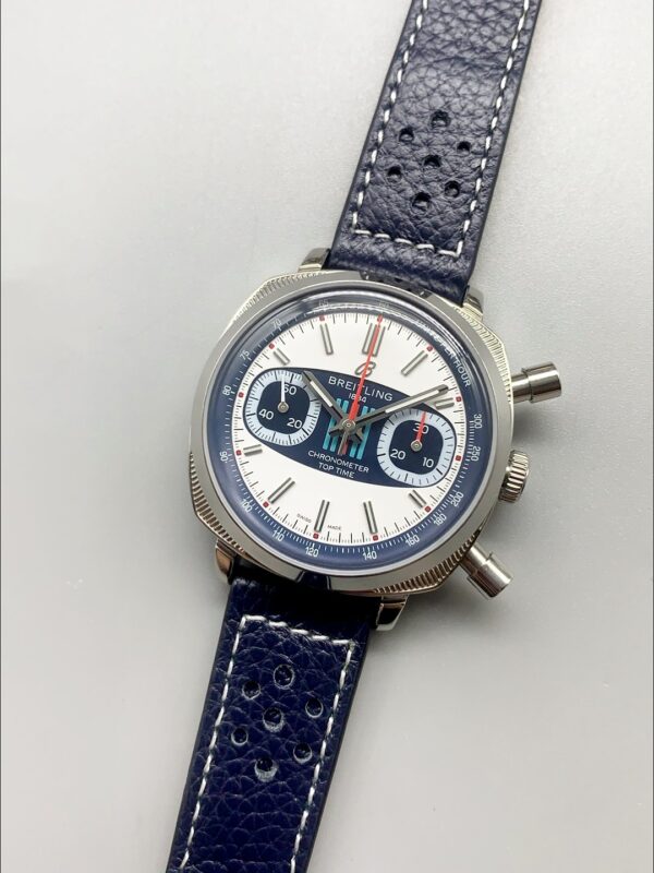 Breitling Top Time Chronograph Blue Leather Strap Watch(1;1Super Clone)