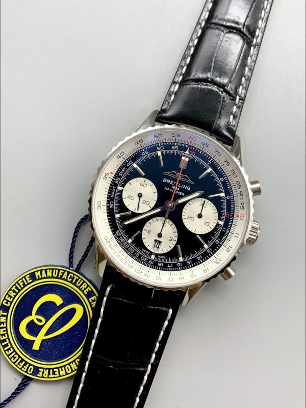 Breitling Navitimer B01 Chronograph 43 Black Dial – 904L Steel Casing (1;1Super Clone)