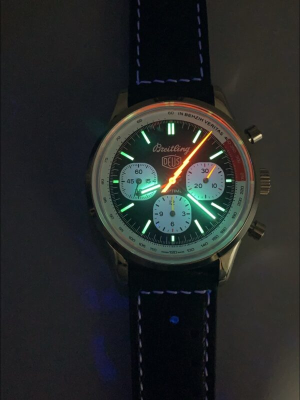 Breitling Top Time B01 Deus Edition Black Dial Leather Strap(1;1Super Clone)