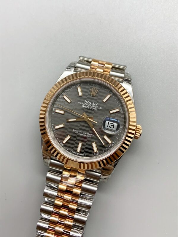 Rolex Datejust 41MM Two Tone Rose Gold Plating Fluted Dial Watch(1:1Super Clone )