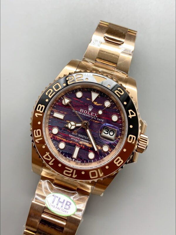 Rolex GMT Masters II 126715CHNR Rose Gold Tiger Iron Dial(1:1Super Clone )