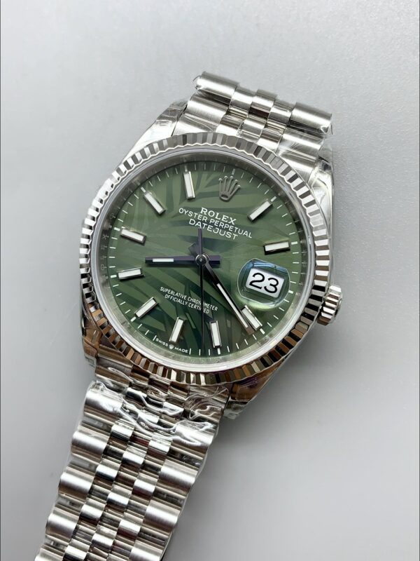 Rolex Datejust Cal.3235 Movement  904L Steel 46MM – Green Palm-Motif Dial (1:1Super Clone)