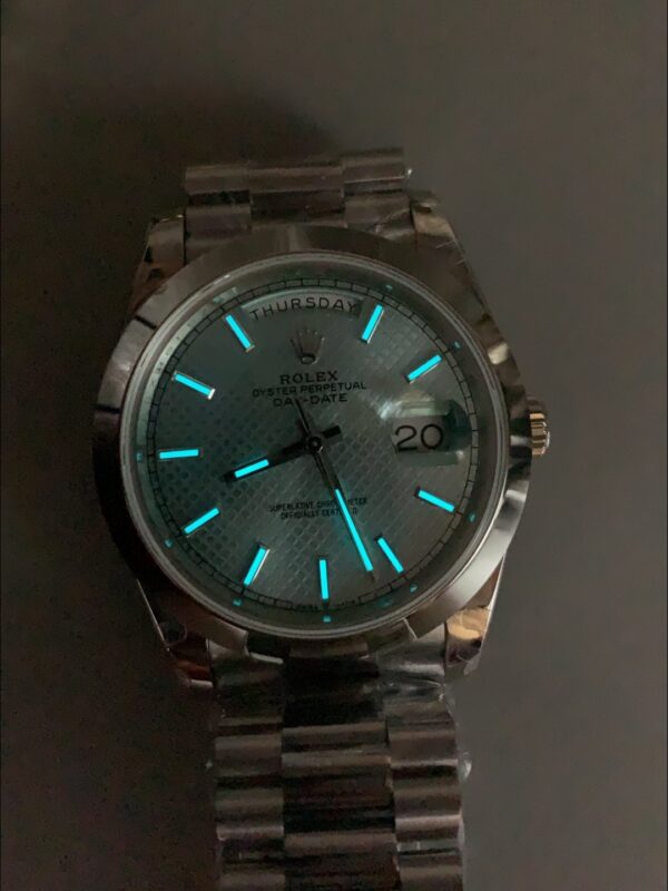 Rolex Day Date Presidential M228206-0004 904L Steel 40MM – Light Blue Dial (1:1Super Clone)