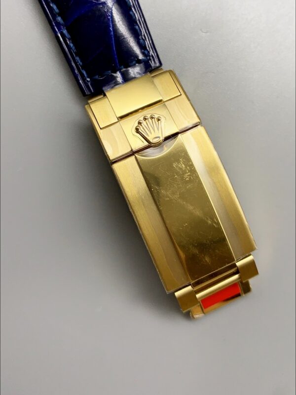 Rolex Daytona Blue Dial Diamond Bezel Gold Case Blue Leather Strap Chronograph 1:1 Superclone