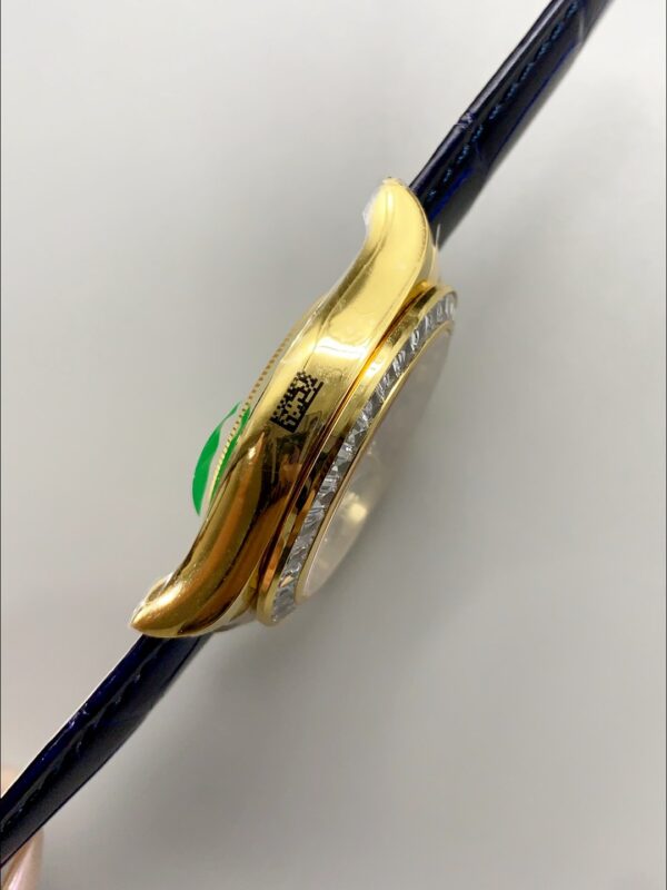 Rolex Daytona Blue Dial Diamond Bezel Gold Case Blue Leather Strap Chronograph 1:1 Superclone