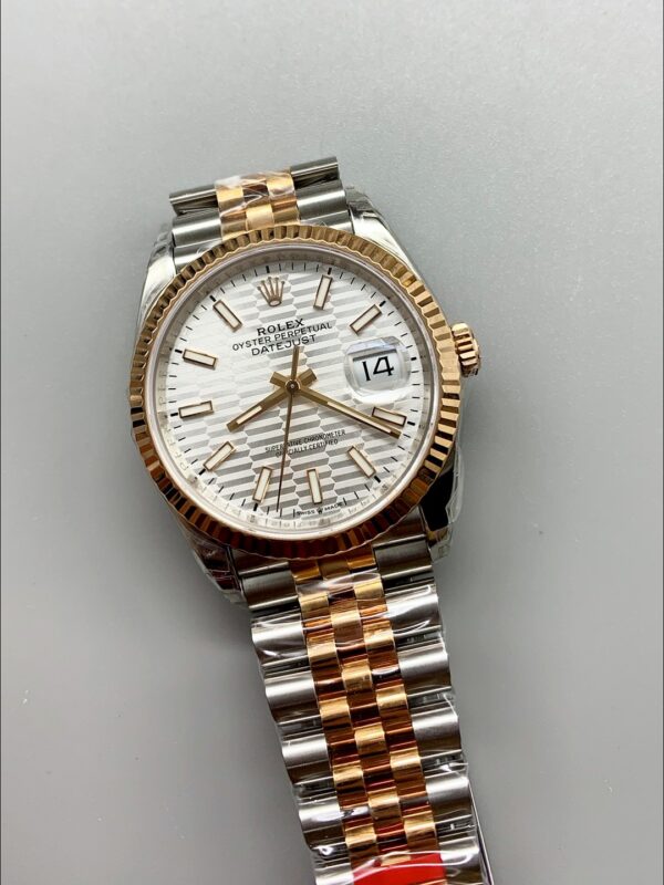 Rolex Datejust 41MM Two Tone Rose Gold Plating Fluted Dial Watch(1:1Super Clone )
