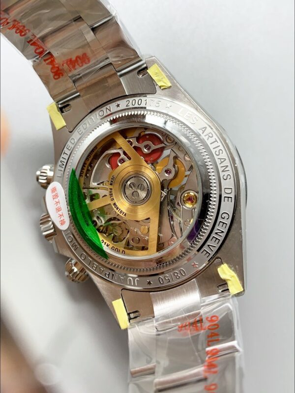 Rolex Daytona Artisans De Geneve Stainless Steel Watch Black Carbon Bezel Watch(1:1Super Clone )