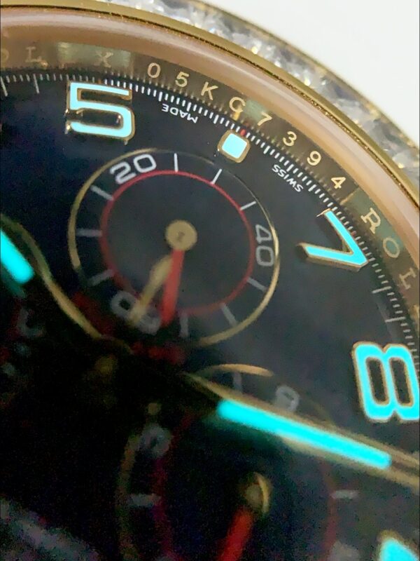 Rolex Daytona Blue Dial Diamond Bezel Gold Case Blue Leather Strap Chronograph 1:1 Superclone