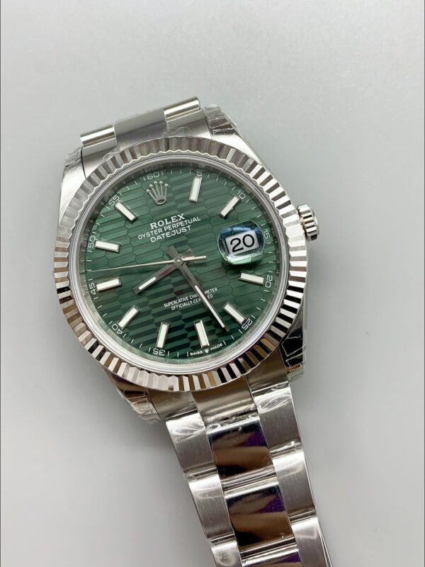 Rolex Datejust Cal.3235 Movement 904L Steel 41MM – Green Fluted Motif Dial (1:1Super Clone)