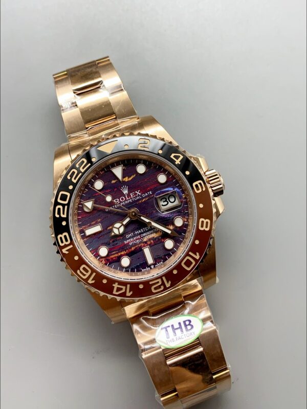 Rolex GMT Masters II 126715CHNR Rose Gold Tiger Iron Dial(1:1Super Clone )