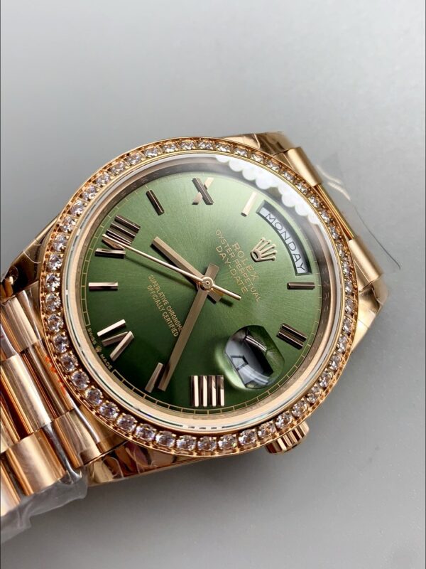 Rolex Day Date Presidential 18K Rose Gold Watch 40MM – Olive Green Dial(1:1Super Clone)
