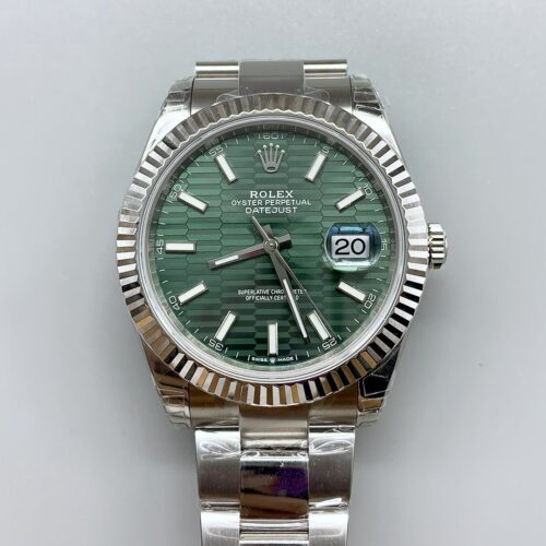 Rolex Datejust Cal.3235 Movement 904L Steel 41MM – Green Fluted Motif Dial (1:1Super Clone)