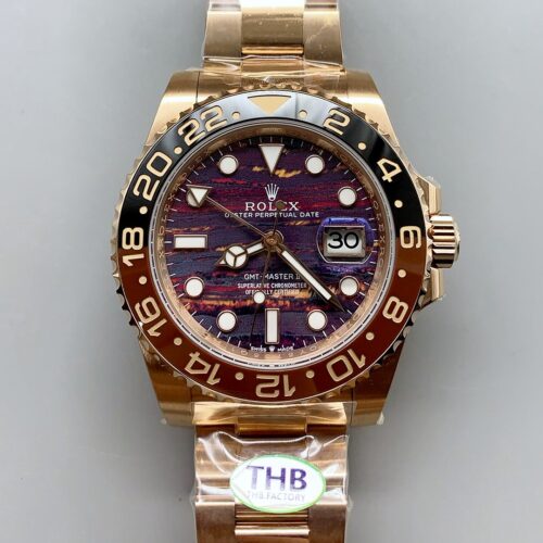 Rolex GMT Masters II 126715CHNR Rose Gold Tiger Iron Dial(1:1Super Clone )