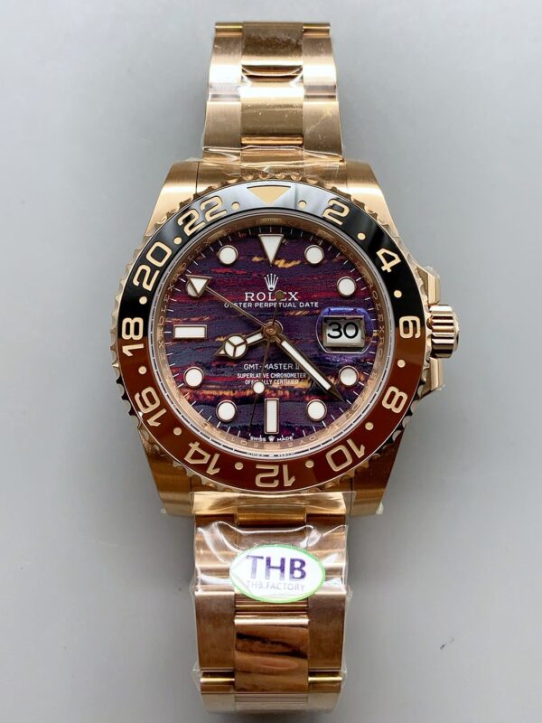Rolex GMT Masters II 126715CHNR Rose Gold Tiger Iron Dial(1:1Super Clone )