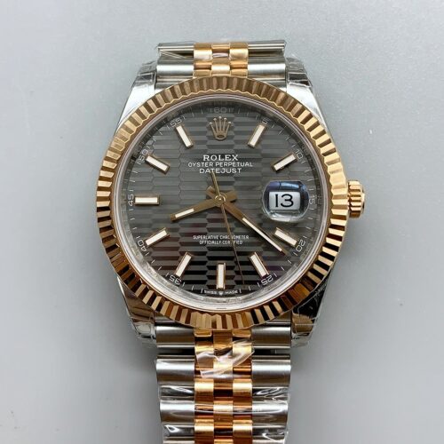 Rolex Datejust 41MM Two Tone Rose Gold Plating Fluted Dial Watch(1:1Super Clone )