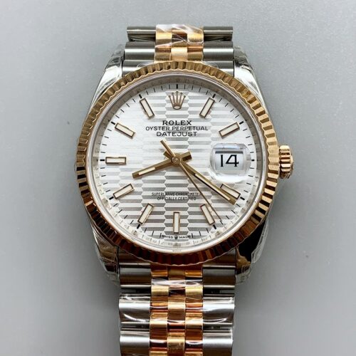 Rolex Datejust 41MM Two Tone Rose Gold Plating Fluted Dial Watch(1:1Super Clone )