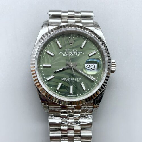 Rolex Datejust Cal.3235 Movement  904L Steel 46MM – Green Palm-Motif Dial (1:1Super Clone)