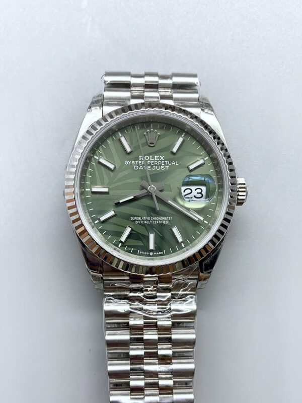 Rolex Datejust Cal.3235 Movement  904L Steel 46MM – Green Palm-Motif Dial (1:1Super Clone)