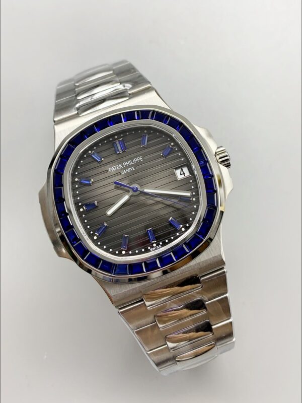 Patek Philippe Nautilus Stainless Steel Grey Blue Dial 1:1 Superclone