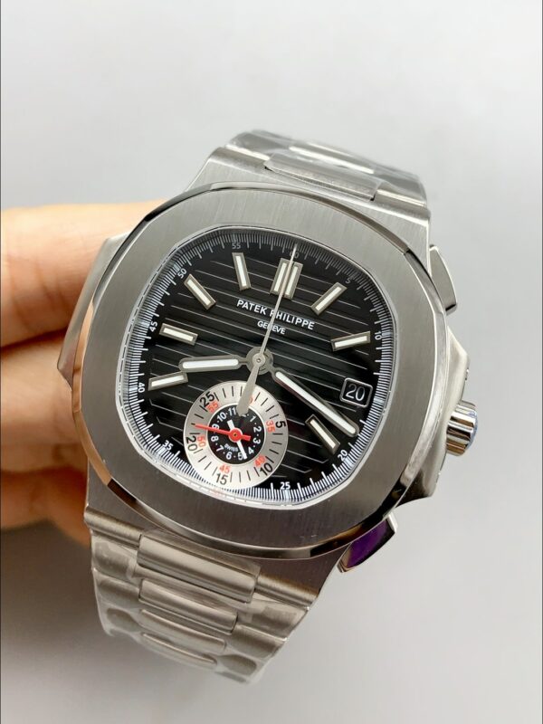 Patek Philippe Nautilus 5980 Chronograph Steel Case in Black Dial (1:1Super Clone)