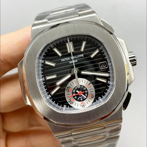 Patek Philippe Nautilus 5980 Chronograph Steel Case in Black Dial (1:1Super Clone)