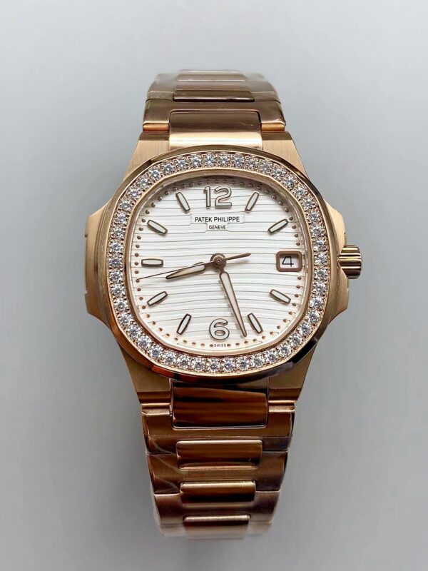 Patek Philippe Nautilus 7010/1GR-011 32MM- Genuine Diamonds on Bezel(1:1 Super Clone)