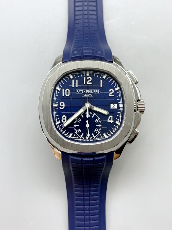 Patek Philippe Aquanaut 5968 Chronograph Steel Casing Blue Dial Watch(1:1 Super Clone)