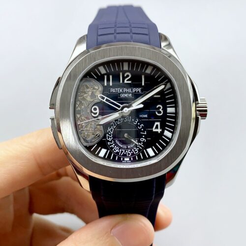 Patek Philippe Aquanaut Skeleton Black Dial Blue Rubber Strap Multifunction 1:1 Superclone