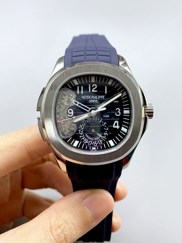 Patek Philippe Aquanaut Skeleton Black Dial Blue Rubber Strap Multifunction 1:1 Superclone