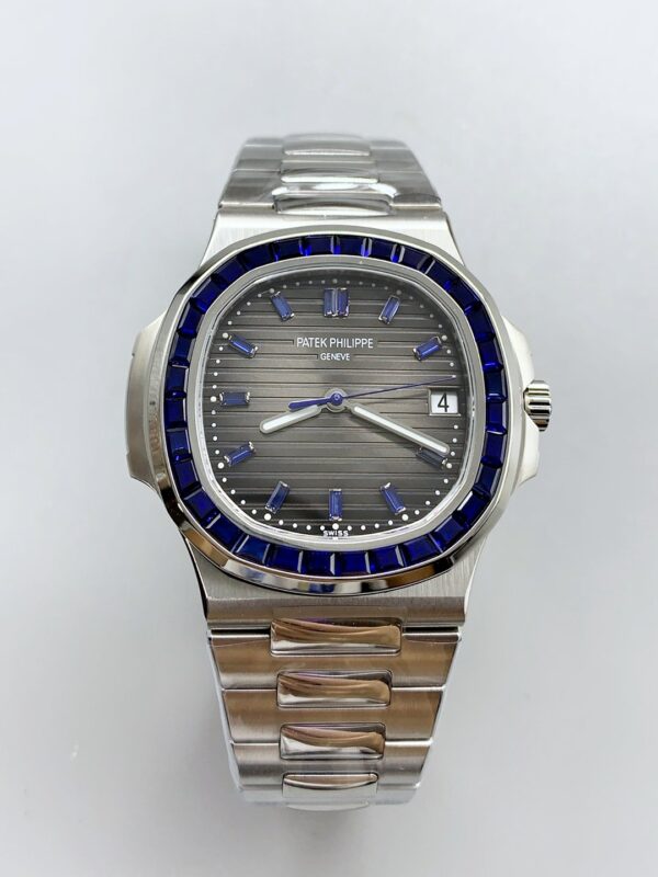 Patek Philippe Nautilus Stainless Steel Grey Blue Dial 1:1 Superclone