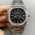 Patek Philippe Nautilus Black Stripe Dial Diamond Bezel Stainless Steel Bracelet Date 1:1 Superclone