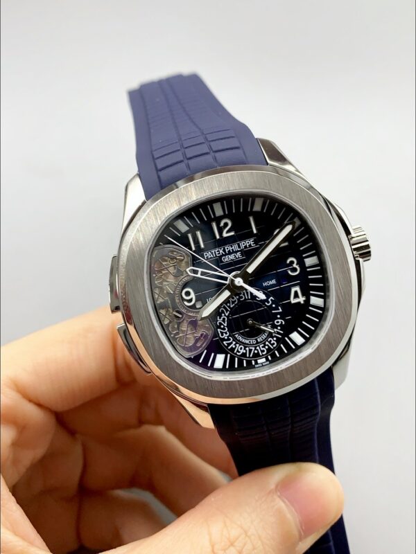 Patek Philippe Aquanaut Skeleton Black Dial Blue Rubber Strap Multifunction 1:1 Superclone