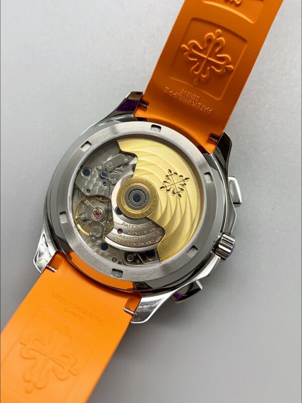 Patek Philippe Aquanaut 5968 Chronograph Steel Casing Orange Strap Watch(1:1 Super Clone)