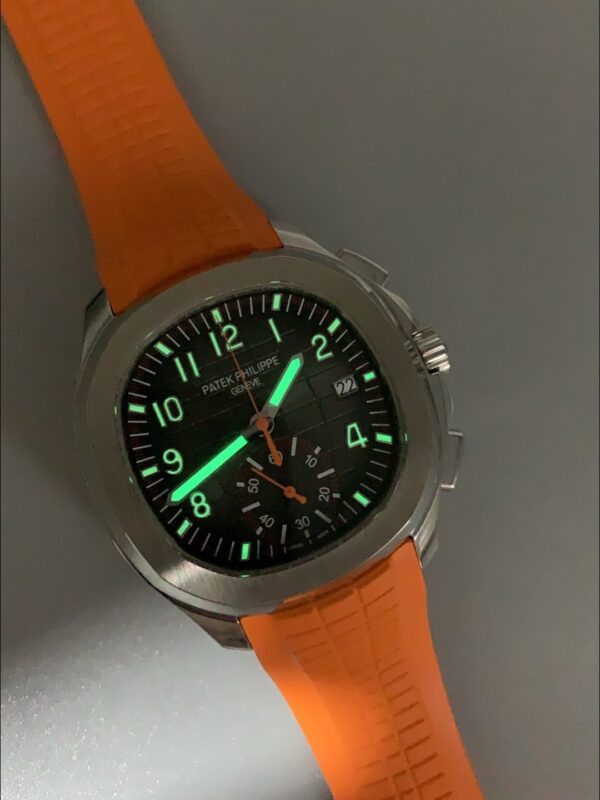 Patek Philippe Aquanaut 5968 Chronograph Steel Casing Orange Strap Watch(1:1 Super Clone)