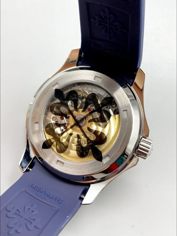 Patek Philippe Aquanaut Skeleton Black Dial Blue Rubber Strap Multifunction 1:1 Superclone