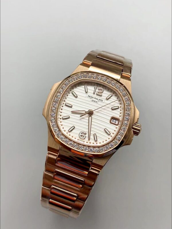 Patek Philippe Nautilus 7010/1GR-011 32MM- Genuine Diamonds on Bezel(1:1 Super Clone)
