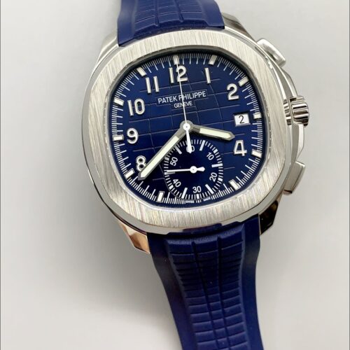 Patek Philippe Aquanaut 5968 Chronograph Steel Casing Blue Dial Watch(1:1 Super Clone)