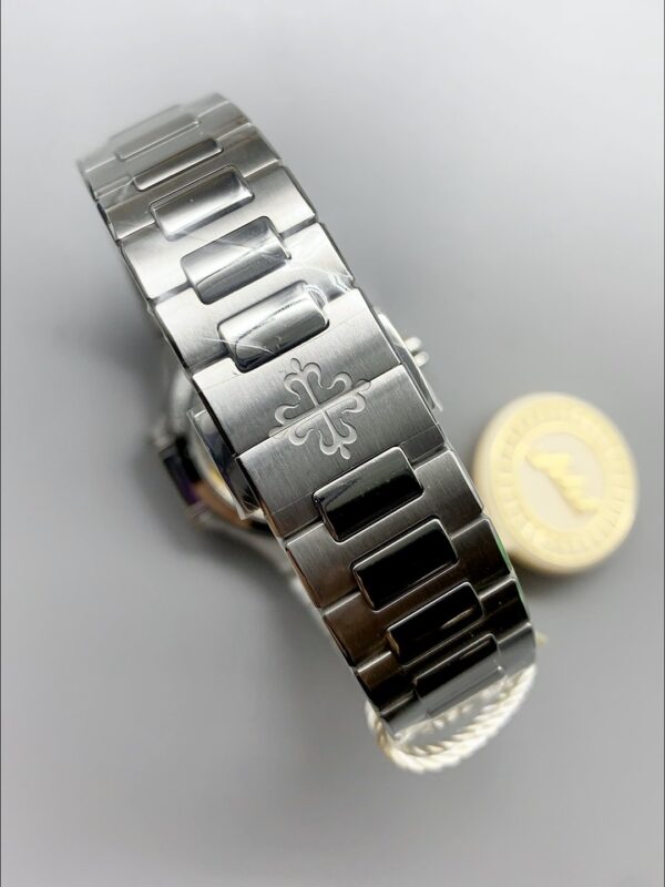 Patek Philippe Nautilus Grey Stripe Dial Diamond Bezel Stainless Steel Bracelet 1:1 Superclone