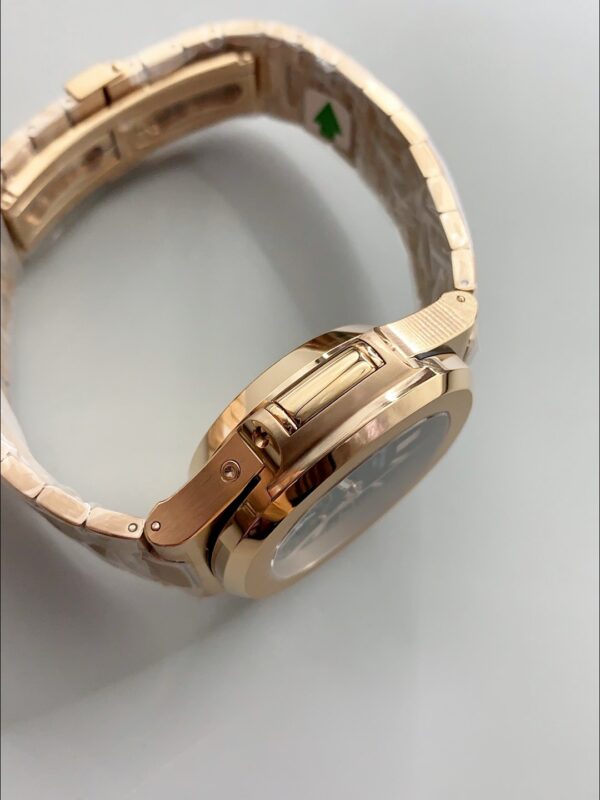 Patek Philippe Nautilus 5980/R Rose Gold 904L Steel Case in Black Dial (1:1Super Clone)