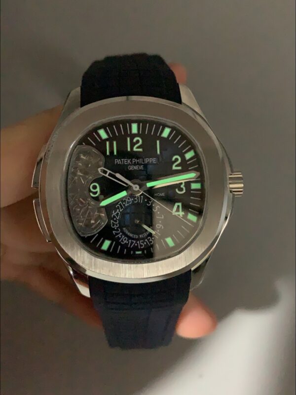 Patek Philippe Aquanaut Skeleton Black Dial Blue Rubber Strap Multifunction 1:1 Superclone