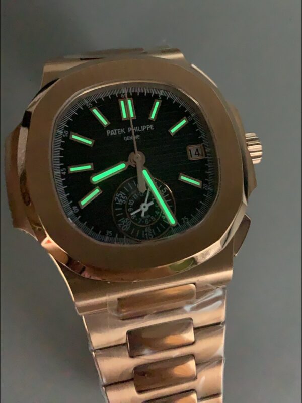 Patek Philippe Nautilus 5980/R Rose Gold 904L Steel Case in Black Dial (1:1Super Clone)