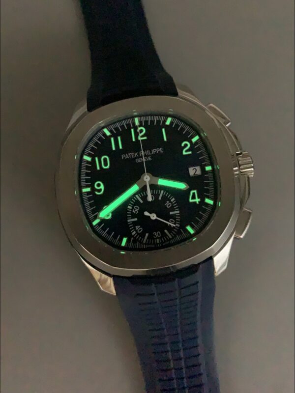 Patek Philippe Aquanaut 5968 Chronograph Steel Casing Blue Dial Watch(1:1 Super Clone)