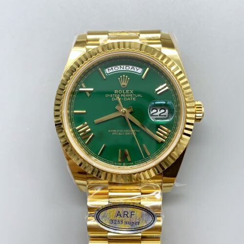 1:1 super clone Day Date Rolex Weekly Journal 18K Yellow Gold Plated counter weight