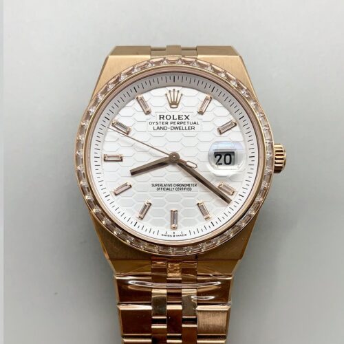 RoleRolex Land-Dweller 127335 Steel Honeycomb Rose Gold 40MM(1:1 Super Clone)