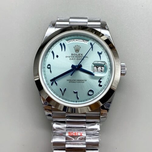 Rolex Day-Date Ice Blue Dial Middle Eastern Numerals Mechanical Watch(1;1Super Clone)